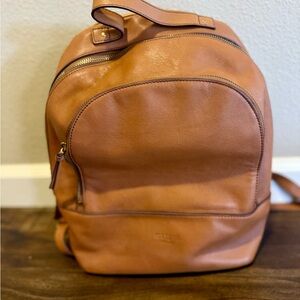 Margot Tan Leather Backpack
